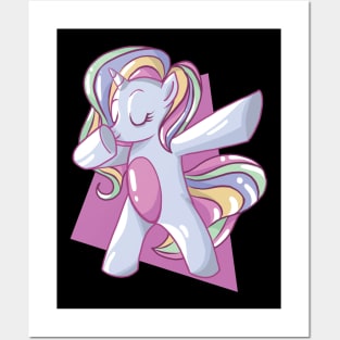 RAINBOW UNICORN dabbing colorful birthday gift Posters and Art